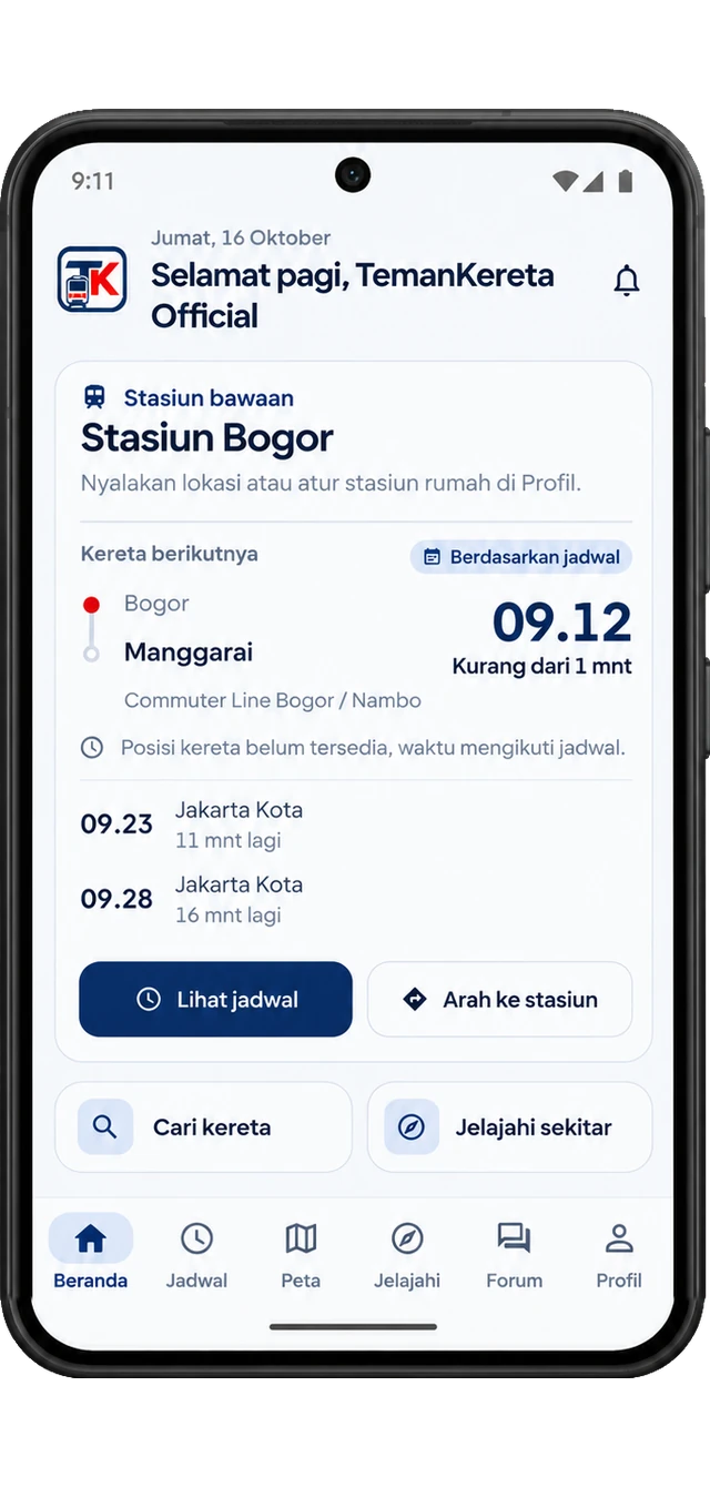 Tangkapan Layar Fitur Teman Kereta